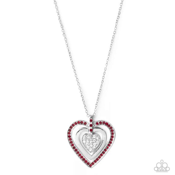 Paparazzi Jewelry Accessories - Bless Your Heart - Red Necklace - Vintage - Picture 2 of 6